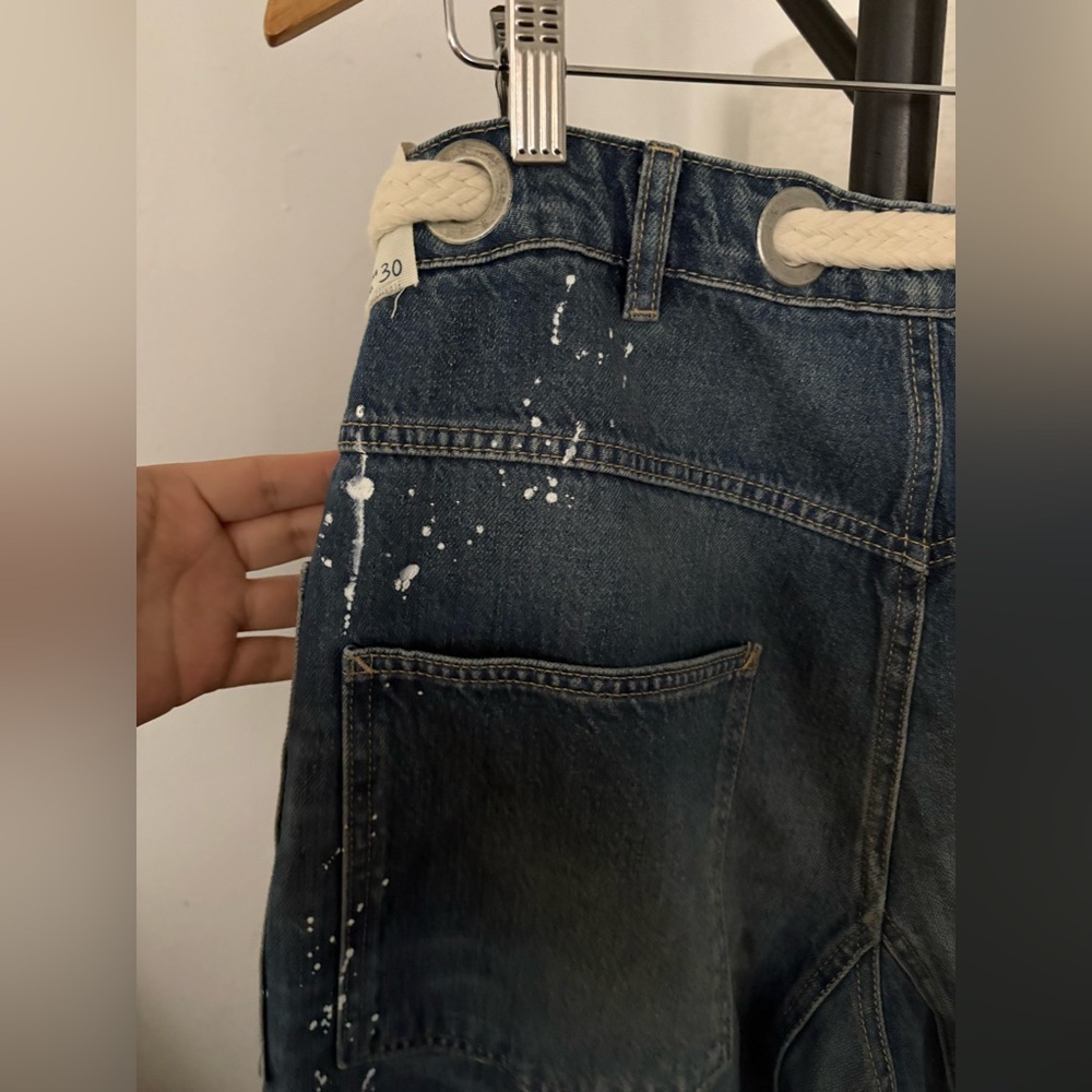 We The Free Blue Distressed Wide Leg Jeans - Picture 10 of 12